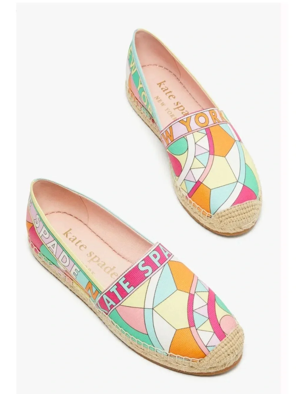NWOB Kate Spade Multicolor Geo Sun Espadrilles Size 7